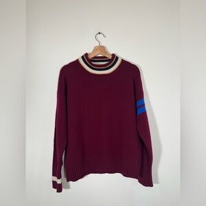 &Daughter 100% Pure New Wool Sweater In Maroon Size S